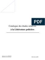 Catalogue des études relatives à la Littérature policière