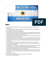 Don'Ts and Do's in Argentina
