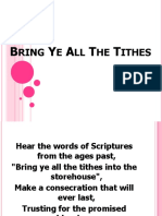 I Bring All Ye Tithes