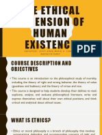 The Ethical Dimension of Human Existence