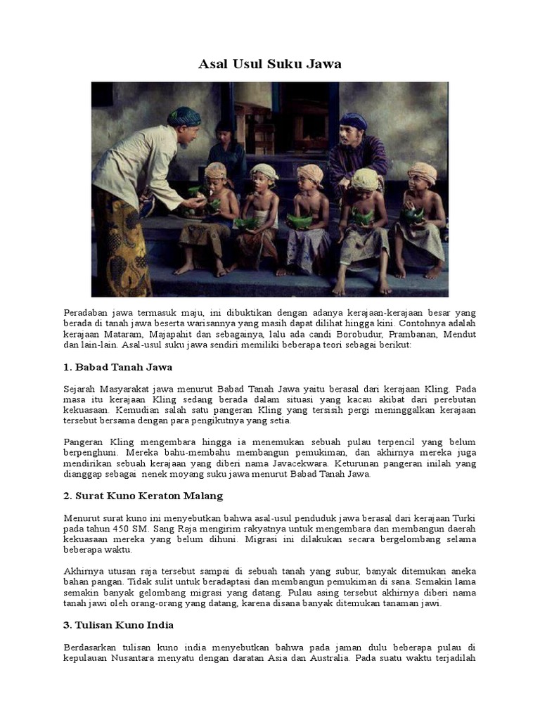 Asal Usul dan Sejarah Suku Jawa | PDF | Ilmu Sosial | Sejarah