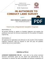 GE 104 Lecture 1 Person Authorized To Conduct Land Survey - PPSX
