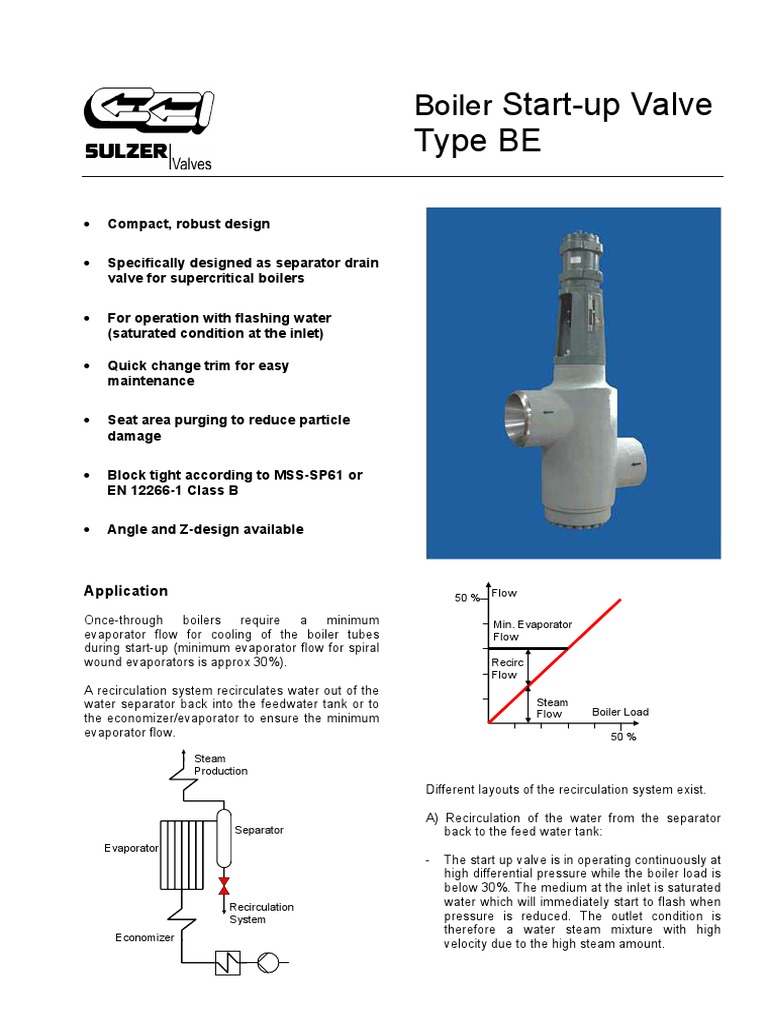 902 Ds Boiler Start Up Valve Type Be PDF PDF Valve Boiler