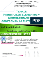 Tema 2-Principales Elementos y Biomoléculas Que Conforman La Materia Viva