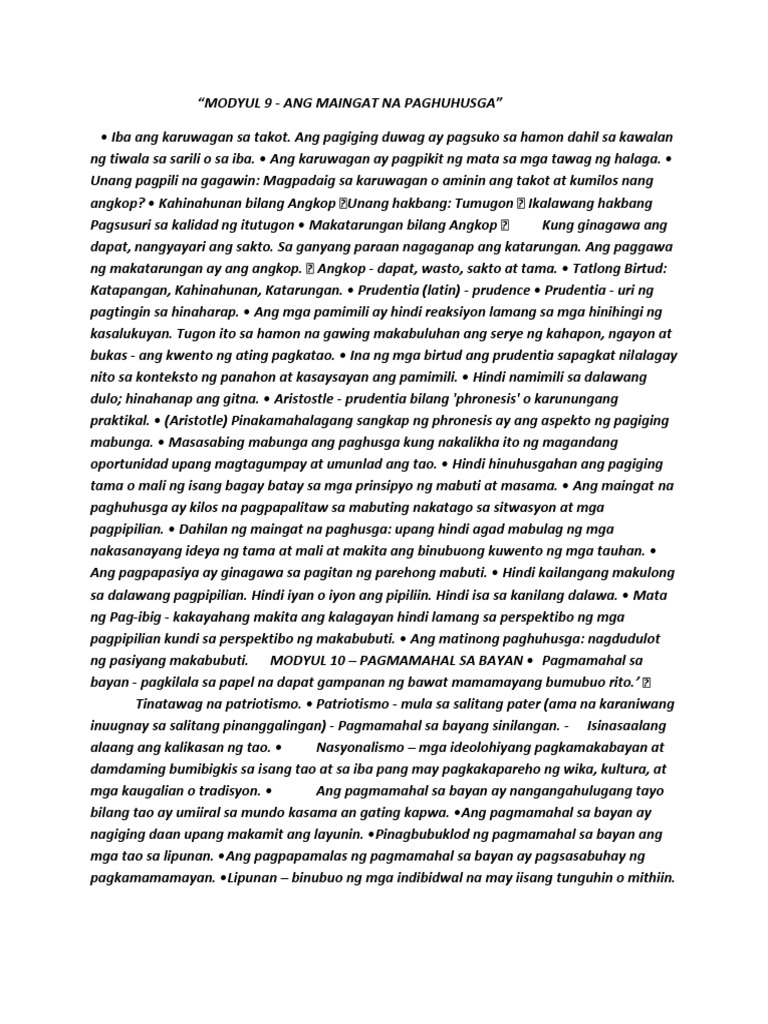 Modyul 9 | PDF
