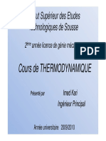 Thermodynamique Cours