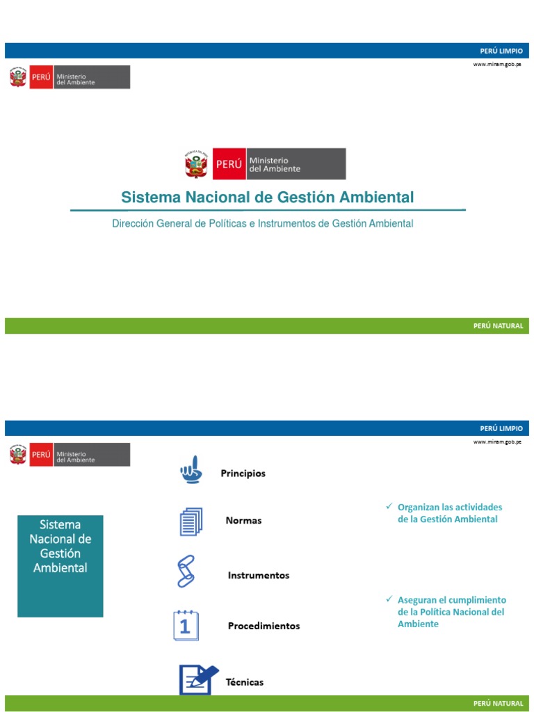Sistema Nacional de Gestion Ambiental PDF | PDF | Politica Ambiental ...