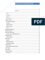 Contents Table Auto Spares Parts Store Business Plan