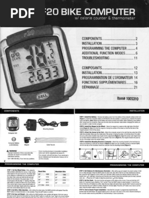bell f20 bike computer