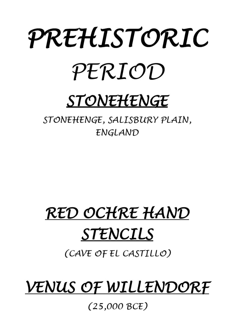 Prehistoric Period PDF