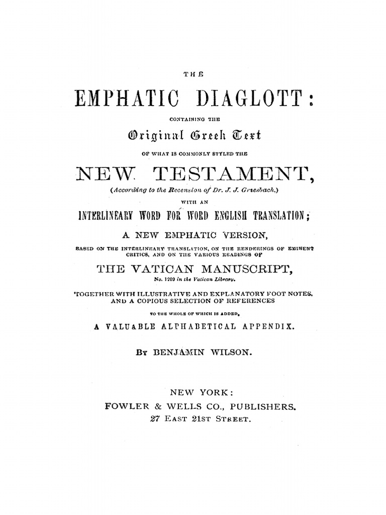The Emphatic Diaglott PDF | PDF