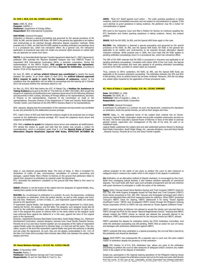 Quick Access Adr 3f Block Digests 2019 (Draft) | PDF | Arbitration ...
