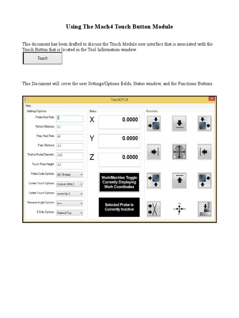 Mach4 Touch Off Help Pdf Cartesian Coordinate System User Interface