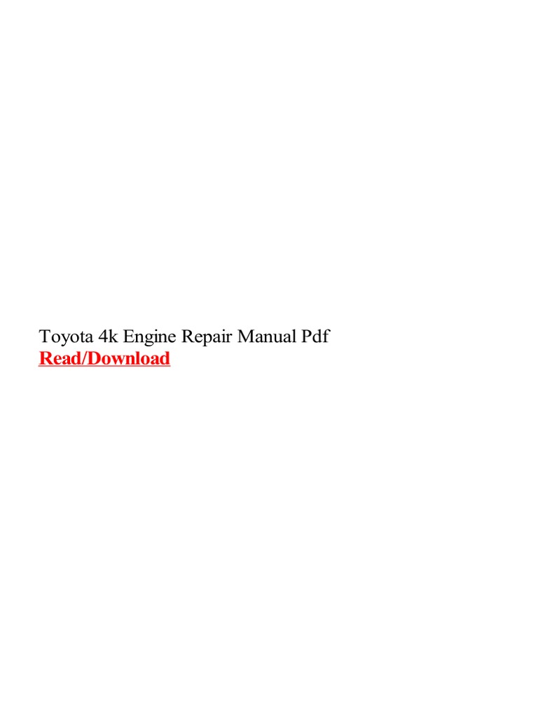 Toyota 4k Engine Repair Manual PDF | PDF | Digital Distribution | Toyota