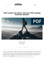 P2P Lenders Be Aware - The Two P2P Lending Business Models