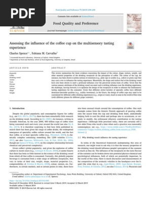 Assessing the Influence of the Coffee Cup on the Multisensory Tasting