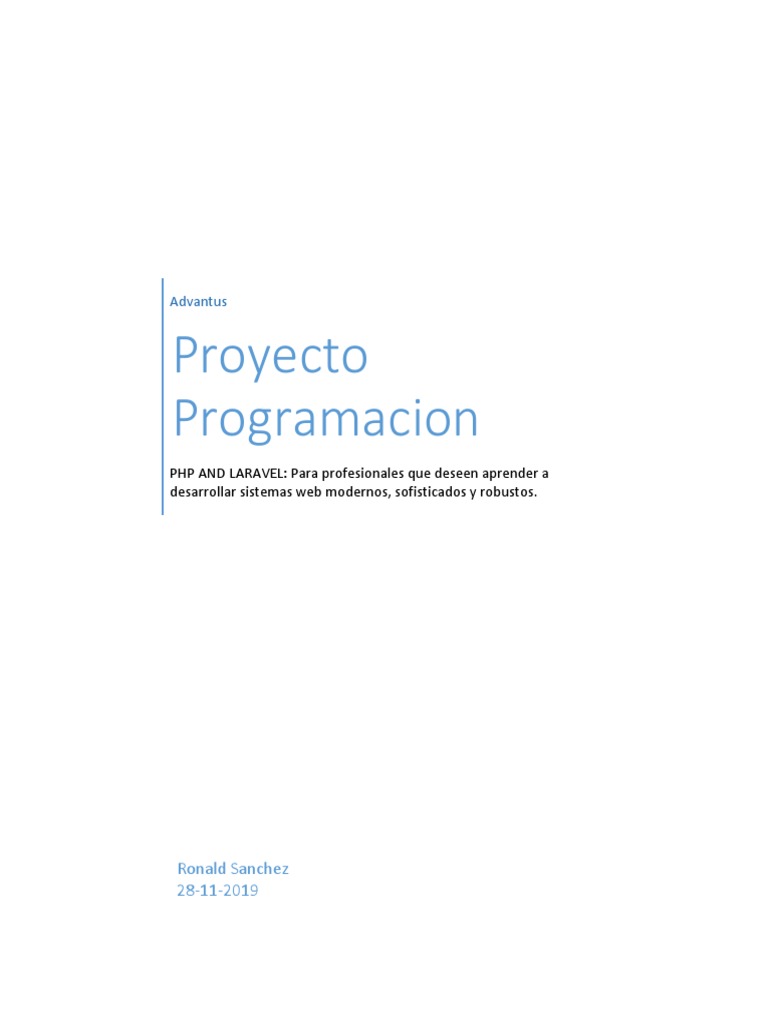 Proyecto Programacion PHP Con Laravel | PDF | Bootstrap (marco frontal ...
