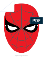 Spiderman Mask Colored Template Paper Craft PDF