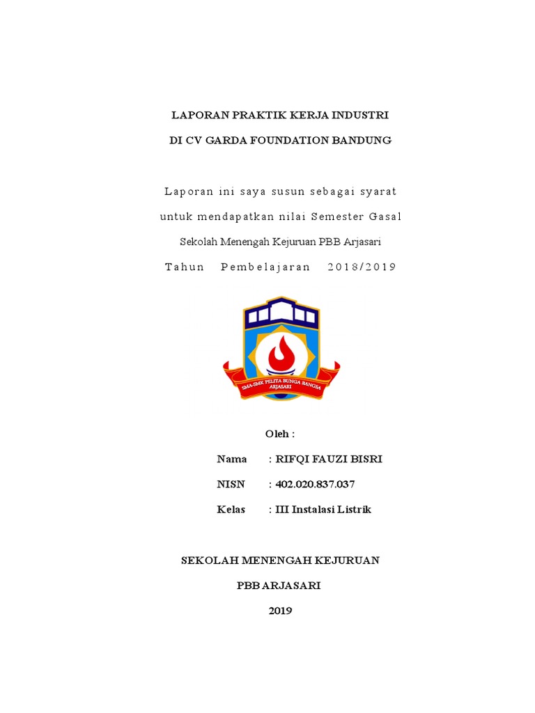 Laporan Prakerin Listrik Laporan Prakerin Listrik