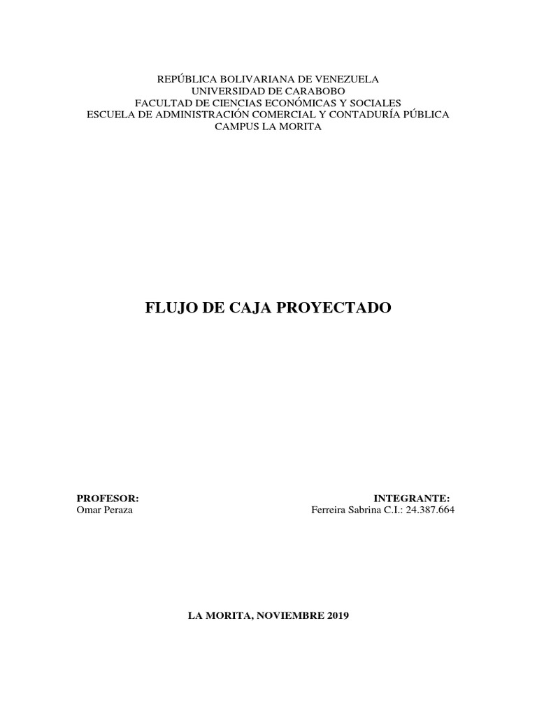 Flujo de Caja Proyectado | PDF | Flujo de efectivo | Presupuesto
