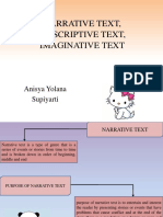 Descriptive Text, Narrative Text, Imajinative Text