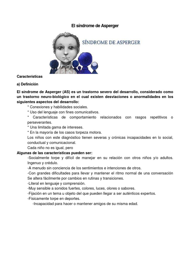 Estrategias para el Síndrome de Asperger | PDF | Síndrome de Asperger ...
