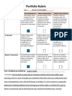 Portfolio Rubric - Jenny Cartwright