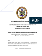 El Eje Tranversal de La Interculturalidad y La Educación Preescolar PDF