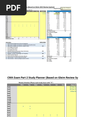 Gleim CMA Offline Study Planner 20151