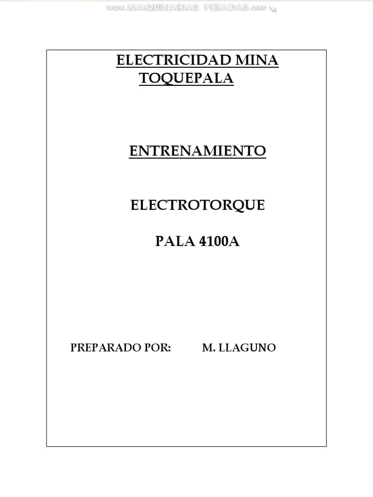 Manual Sistema Electrotorque Pala Electrica Cable 4100a Pyh Conversion ...