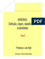 Minerais propriedades classificação