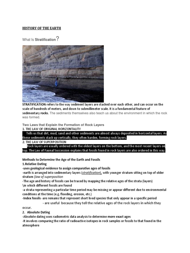 Understanding Stratification and Dating Methods | PDF | Stratigraphy ...