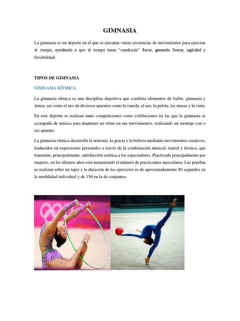 Gimnasia rítmica - Concepto, historia, aparatos y competencias