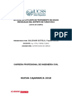 Informe de La Planta de Tratamiento de Aguas Reciduales Del Distrito de Yura