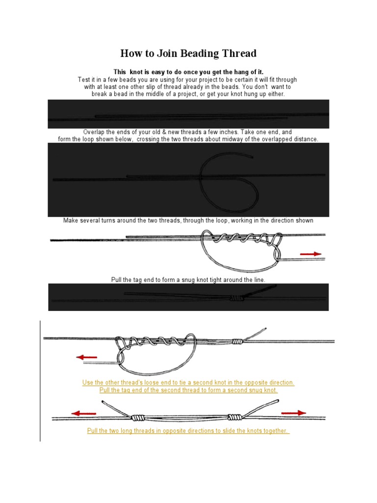 How to Tie a Beading Thread Knot | PDF | Home & Garden