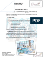 Proforma para Fiestas Infantiles Eventos Camila PDF