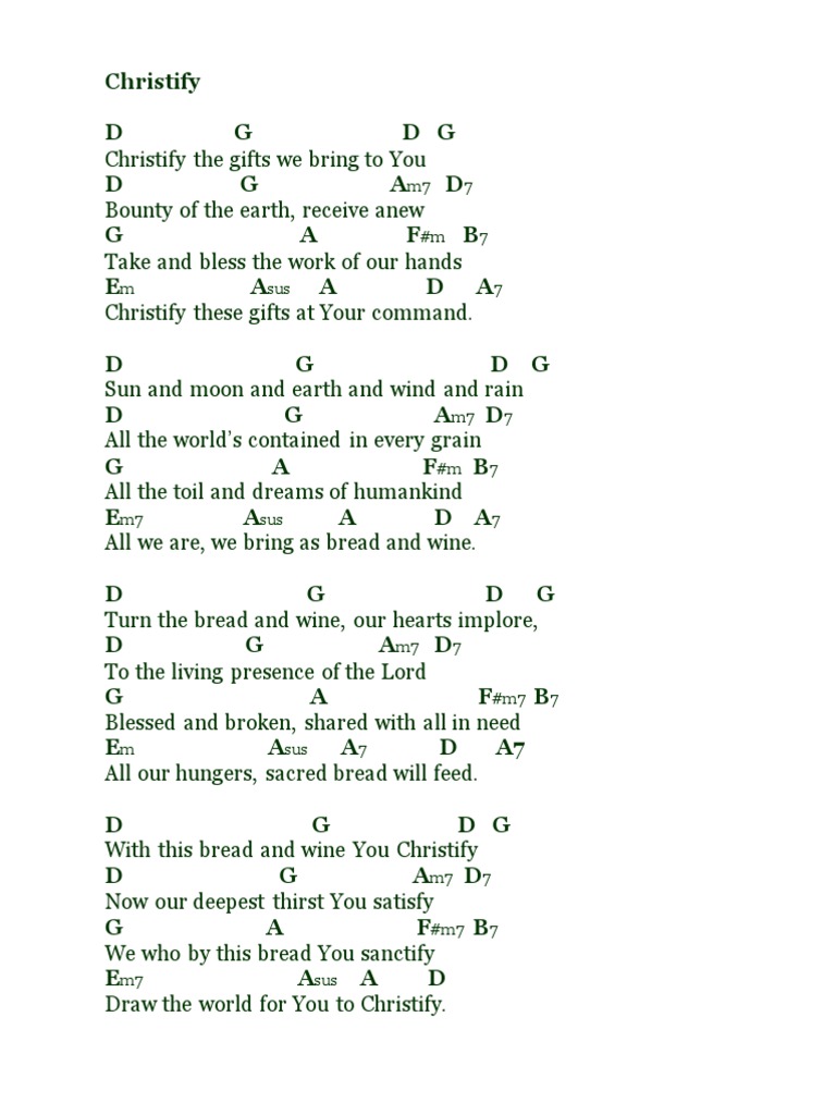 Christify: Lyrics and Chords | PDF