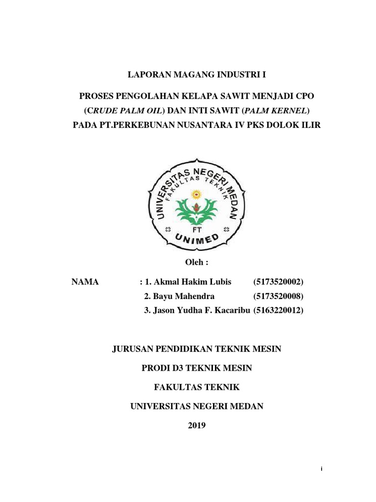 Laporan Magang Industri I Pks Dolok Ilir Pdf