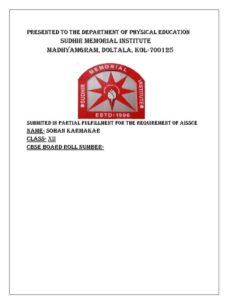 Class 12 Physical Education | PDF | Asana | Foot