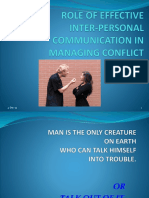 Role of Effective Inter-Personal Communication in Managing Conflict