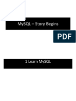 MySQL - Story Begins