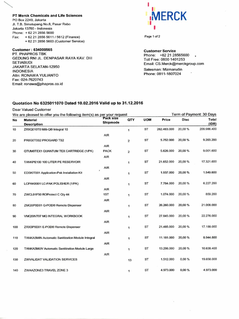PT Merck Chemicals and Life Sciences | PDF | Business