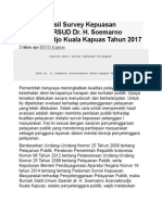 Laporan Hasil Survey Kepuasan Pelanggan RSUD DR