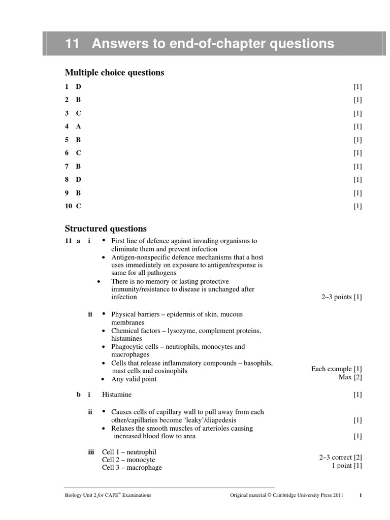 Unit 2 Chapter 11 Answers | PDF | Antibody | Antigen