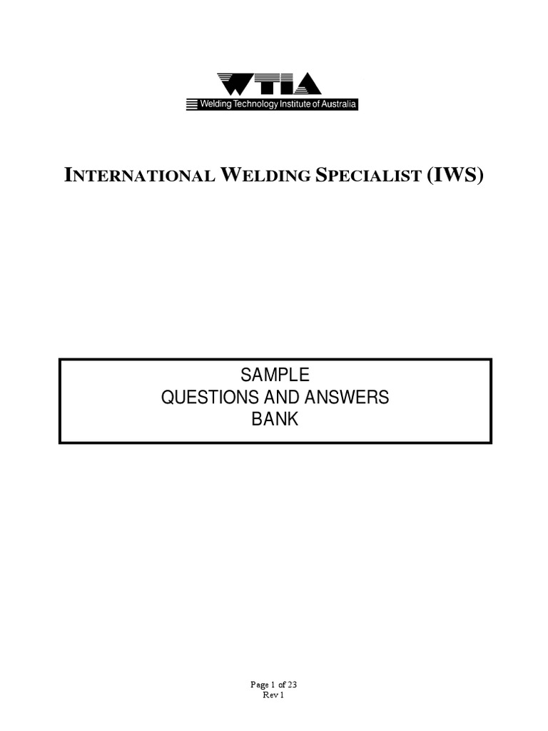 International Welding Engineer - Model Paper | PDF | Welding | Construction