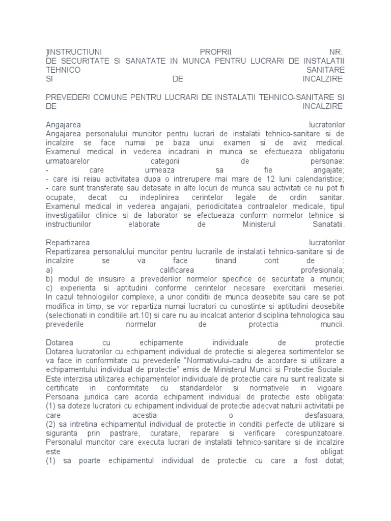 Instructiuni Proprii NR | PDF