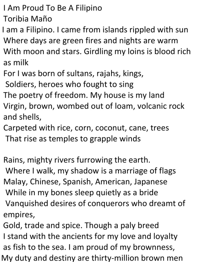 I Am Proud To Be A Filipino | PDF