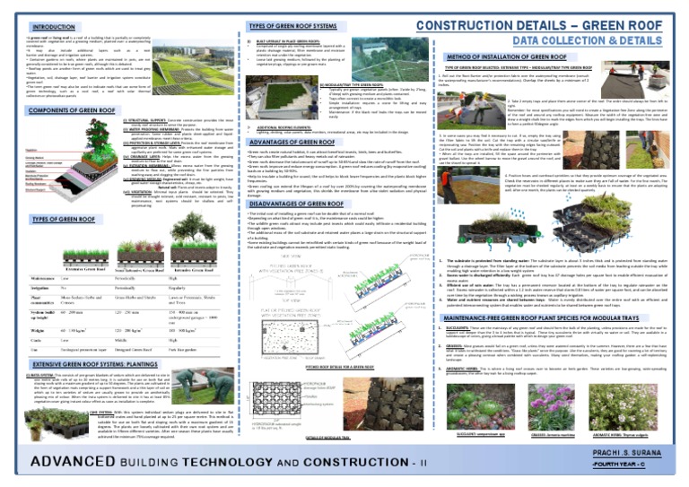Green Roof Construction Details | PDF | Roof | Drainage