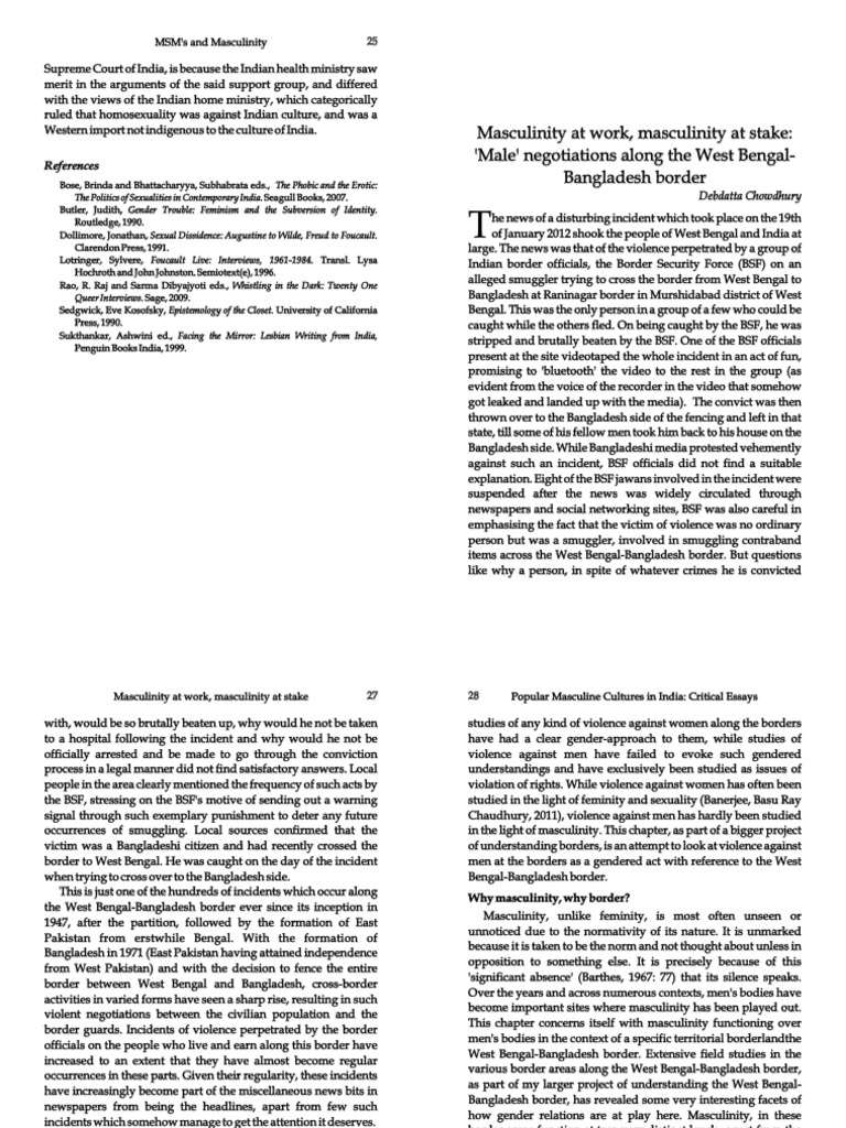 Border Violence and Masculinity Issues | PDF | Masculinity | Gender
