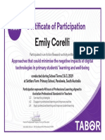 Action Research Cert of Participation Emily Corelli